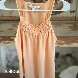Forever 21 Women's Smocked Peach Camisole Tank Top Size S